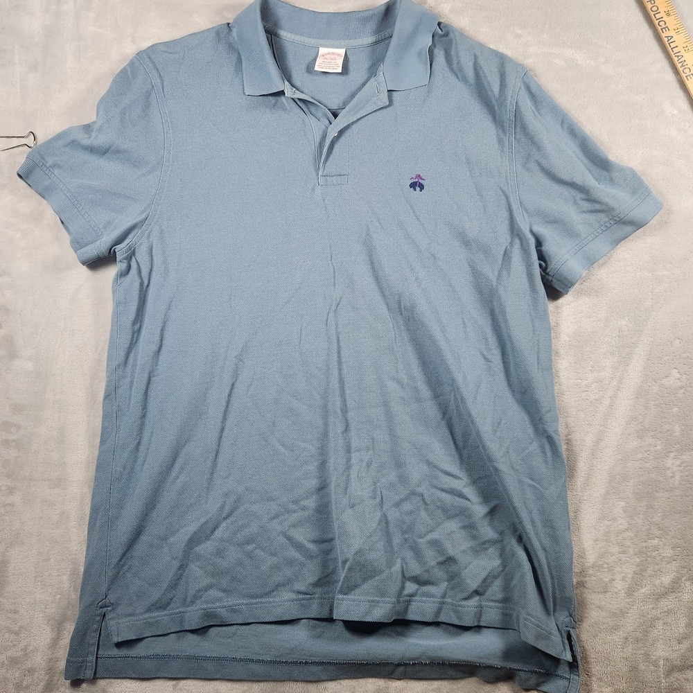 Brooks Brothers Original Fit Pique Cotton‎ Polo Shirt Blue L Golf